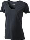 Ladies Stretch Round-T / James Nicholson JN926 L-Black