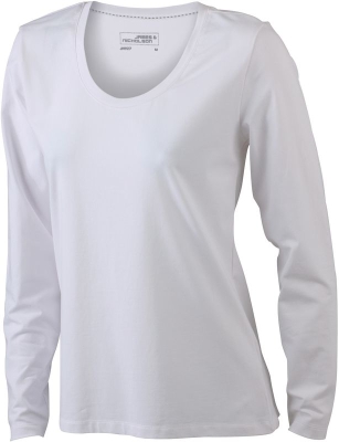 Ladies Stretch Shirt Long-Sleeved / James & Nicholson JN927 S-White