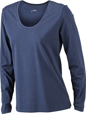 Ladies Stretch Shirt Long-Sleeved / James & Nicholson JN927 S-Navy