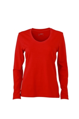 Ladies Stretch Shirt Long-Sleeved / James & Nicholson JN927 S-Red