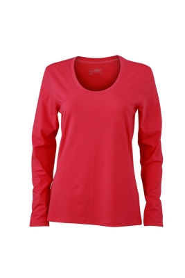Ladies Stretch Shirt Long-Sleeved / James & Nicholson JN927 L-Pink