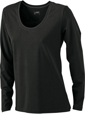 Ladies Stretch Shirt Long-Sleeved / James & Nicholson JN927 XL-Black