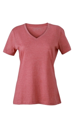 Ladies Heather T-Shirt / James Nicholson JN973 S-Red Melange