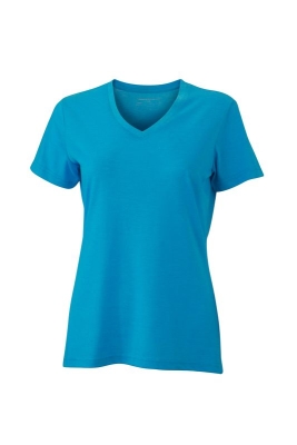 Ladies Heather T-Shirt / James Nicholson JN973 M-Turquoise Melange