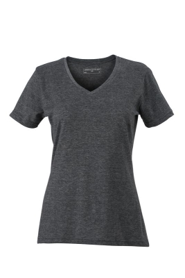 Ladies Heather T-Shirt / James Nicholson JN973 XL-Black Melange