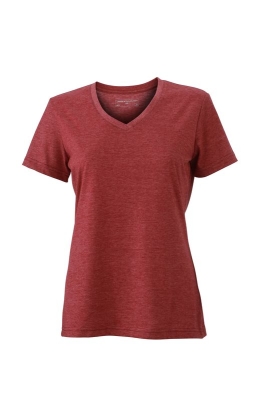Ladies Heather T-Shirt / James Nicholson JN973 XL-Wine Melange