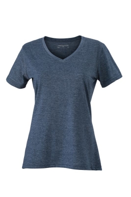 Ladies Heather T-Shirt / James Nicholson JN973 2XL-Blue Melange