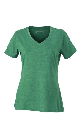Ladies Heather T-Shirt / James Nicholson JN973 2XL-Green Melange