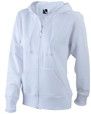 Kapuzen-Sweatjacke Damen / James & Nicholson JN053 M-White