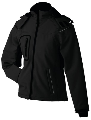Ladies Winter Softshell Jacket / James & Nicholson JN1001 2XL-Black
