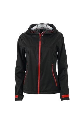 Ladies Outdoor Jacket / James&Nicholson JN1097 XL-Black/Red