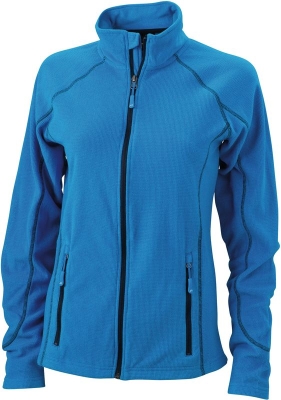 Ladies Structure Fleece Jacket / James Nicholson JN596 S-Aqua/Navy