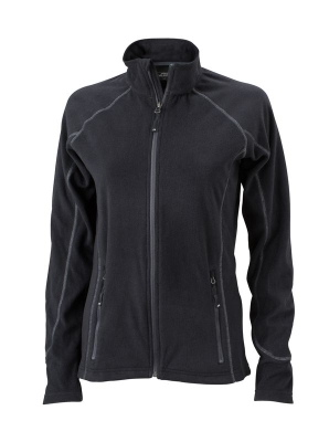 Ladies Structure Fleece Jacket / James Nicholson JN596 L-Black/Carbon