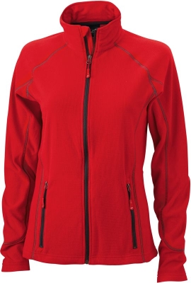 Ladies Structure Fleece Jacket / James Nicholson JN596 2XL-Red/Carbon