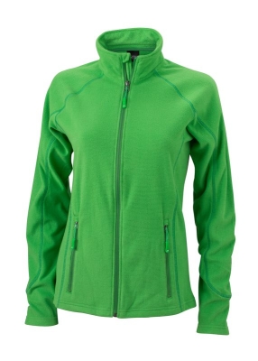 Ladies Structure Fleece Jacket / James Nicholson JN596 2XL-Green/ Dark-green