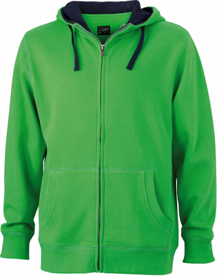 Ladies Lifestyle Zip-Hoody / James Nicholson JN962 S-Green/Navy
