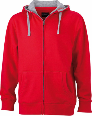 Ladies Lifestyle Zip-Hoody / James Nicholson JN962 M-Red/Grey Heather