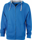 Ladies Lifestyle Zip-Hoody / James Nicholson JN962 L-Cobalt/Grey Heather