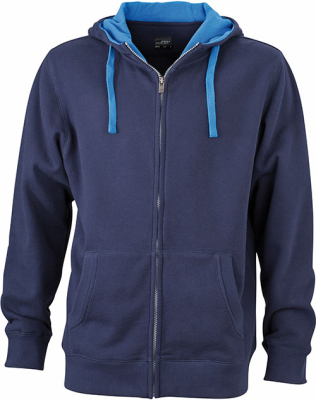 Ladies Lifestyle Zip-Hoody / James Nicholson JN962 L-Navy/Cobalt