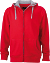 Ladies Lifestyle Zip-Hoody / James Nicholson JN962 L-Red/Grey Heather