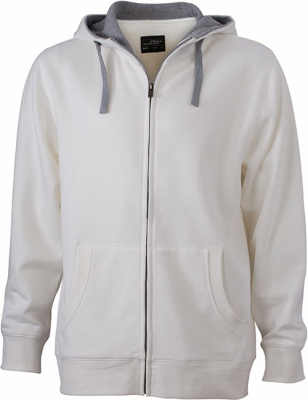 Ladies Lifestyle Zip-Hoody / James Nicholson JN962 XL-Offwhite/Grey Heather