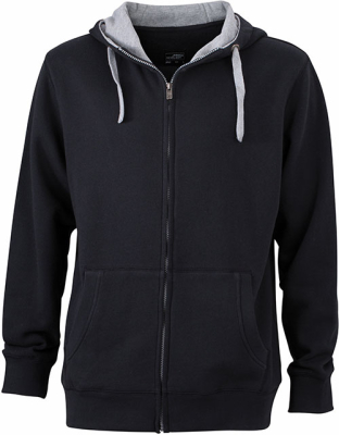 Ladies Lifestyle Zip-Hoody / James Nicholson JN962 2XL-Black/Grey Heather