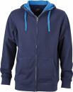 Ladies Lifestyle Zip-Hoody / James Nicholson JN962 2XL-Navy/Cobalt