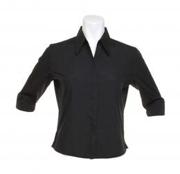 Womens Tailored Fit Continental Blouse 3/4 / Kustom Kit KK715 XS-Black