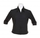 Womens Tailored Fit Continental Blouse 3/4 / Kustom Kit KK715 S-Black