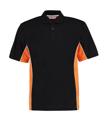 Herren Track Polo-Shirt/ Kustom Kit KK475 L Black/Gold/White