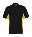 Herren Track Polo-Shirt/ Kustom Kit KK475 L Black/Sun Yellow/White