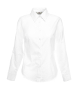 Damen Oxford Bluse Langarm / Fruit of the Loom 65-002-0 M White