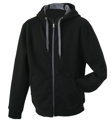 Mens Doubleface Jacket / James & Nicholson JN355 S-Black/ Carbon