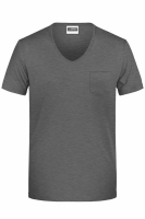 Mens-T Shirt Pocket mit Brusttasche bis Gr.3XL / James & Nicholson 8004