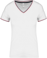 Damen Piqué V-Ausschnitt T-Shirt bis Gr.2XL / Kariban K394