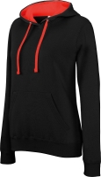 Damen Kontrast Kapuzen Sweater bis Gr.2XL / Kariban K465