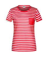 Ladies T-Shirt Striped Baumwolle bis Gr.2XL / James & Nicholson JN-8027