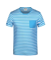 Mens T-Shirt Striped Baumwolle bis Gr.3XL / James & Nicholson JN-8028